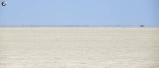 Atmosphärische Spiegelungen in der Etosha-Pfanne