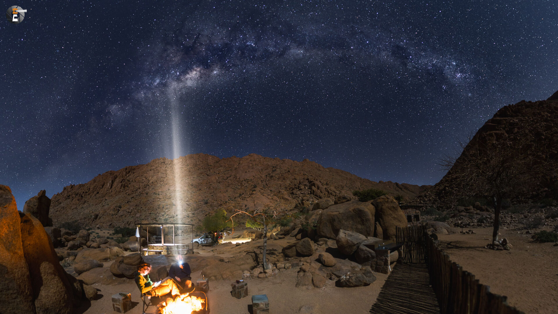 Camping under stars