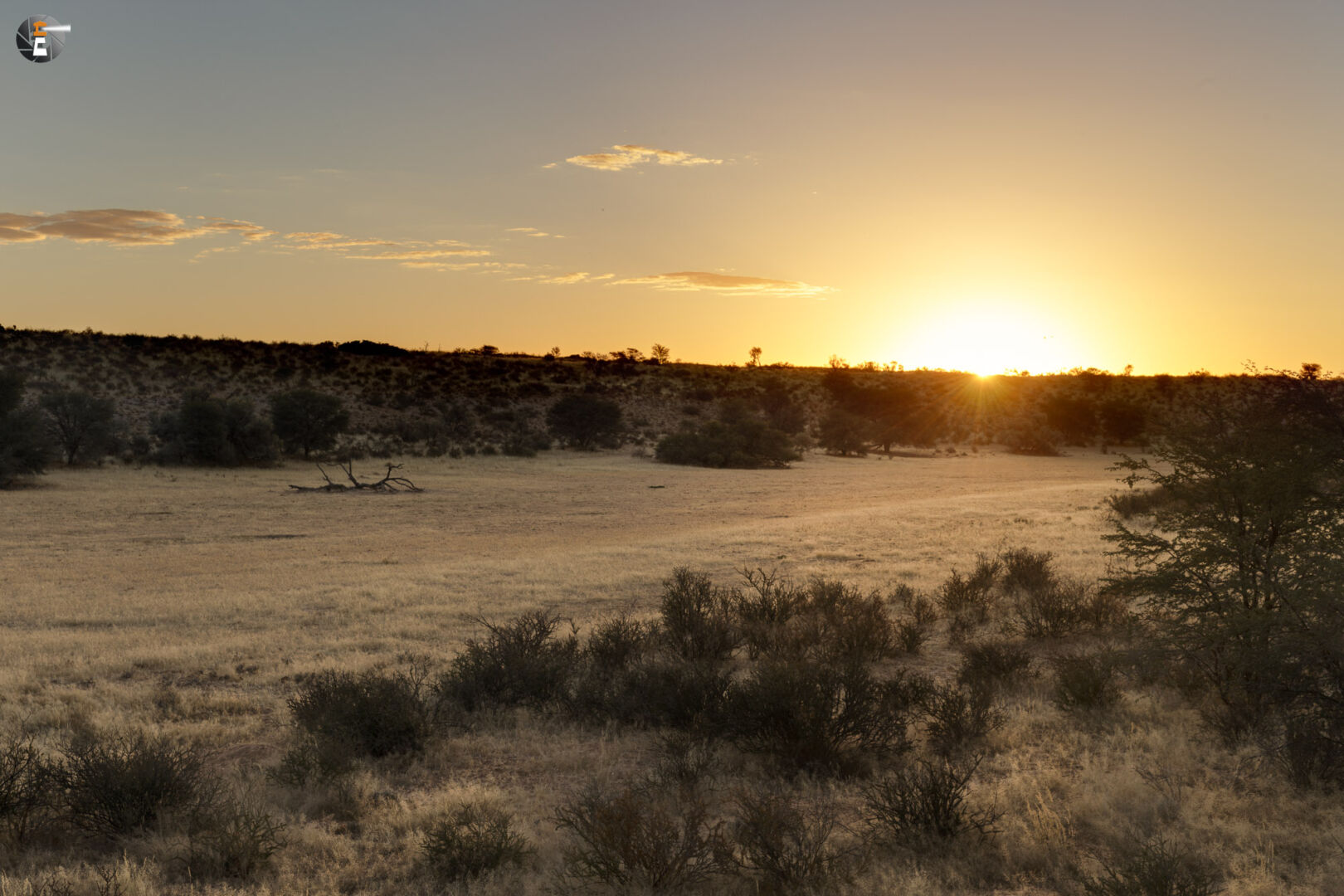 Setting sun above Kgalagadi