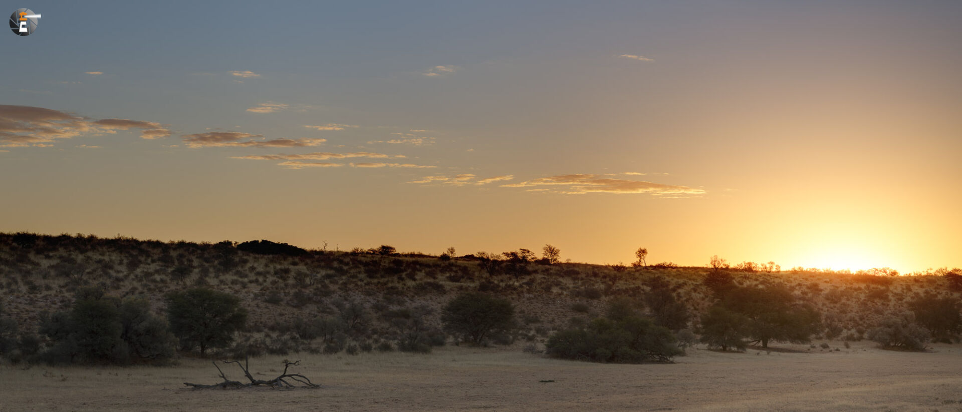 Setting sun above Kgalagadi