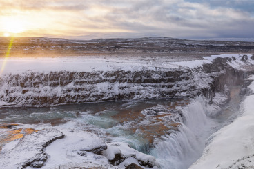 Gullfoss in morning sun